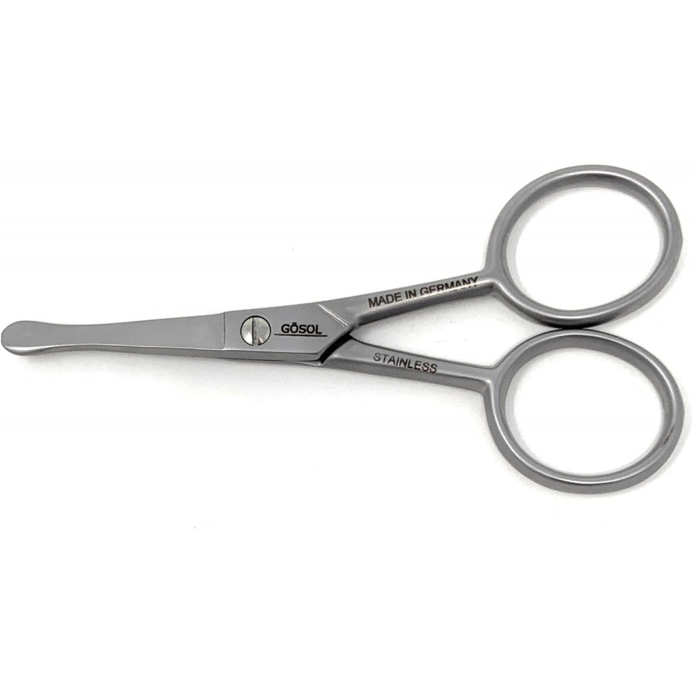 Solingen Nose & Ear Scissors - Stainless Steel Rounded Tip Scissors for Eyebrow, Nose Hair, Mustache and Beard