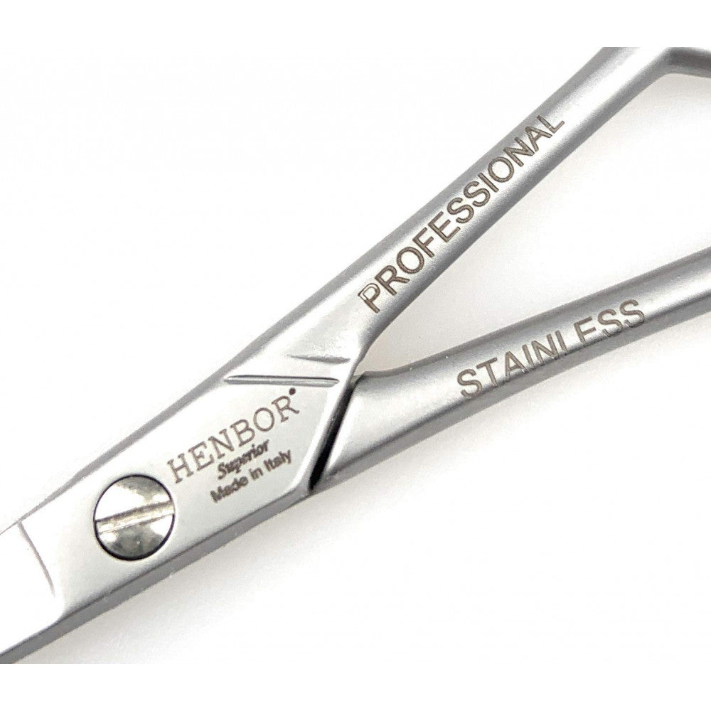 Henbor Professional Nose & Ear Scissors Premium Stainless Steel Rounded Tip Scissors for Eyebrow Nose Hair Mustache and Beard
