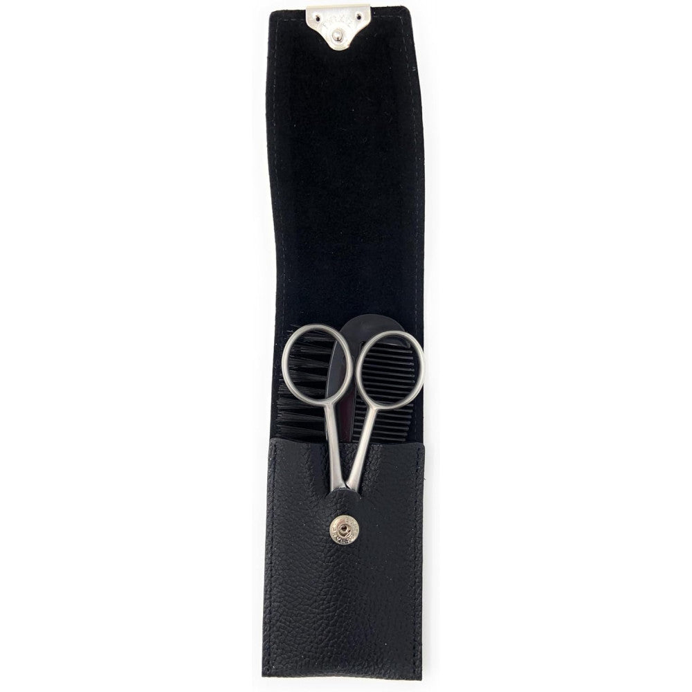 Erbe Professional Nose & Ear Scissors and comb set - Stainless Steel Rounded Tip Scissors for Eyebrow, Nose Hair, Mustache, and Beard Grooming Kit