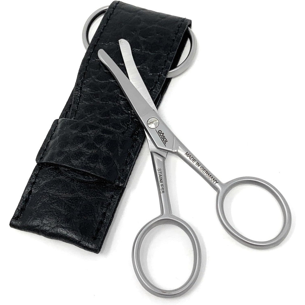 Solingen Nose & Ear Scissors - Stainless Steel Rounded Tip Scissors for Eyebrow, Nose Hair, Mustache and Beard
