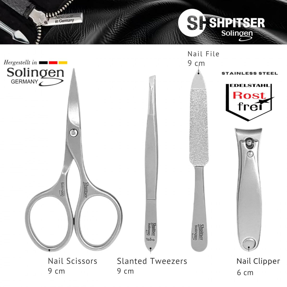 Shpitser Manicure and Pedicure Set of 4 Surgical Stainless Steel Instruments
