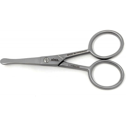 Solingen Nose & Ear Scissors - Stainless Steel Rounded Tip Scissors for Eyebrow, Nose Hair, Mustache and Beard