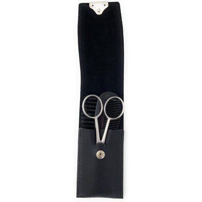 Erbe Professional Nose & Ear Scissors and comb set - Stainless Steel Rounded Tip Scissors for Eyebrow, Nose Hair, Mustache, and Beard Grooming Kit