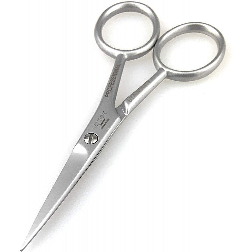 Henbor Italy Professional Mustache & Beard Scissors Surgical Stainless Steel Professional Grooming Tool