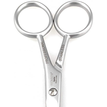 Henbor Italy Professional Mustache & Beard Scissors Surgical Stainless Steel Professional Grooming Tool