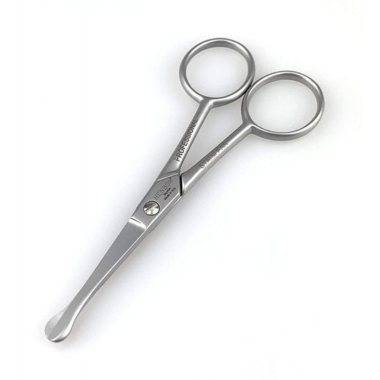Henbor Professional Nose & Ear Scissors Premium Stainless Steel Rounded Tip Scissors for Eyebrow Nose Hair Mustache and Beard