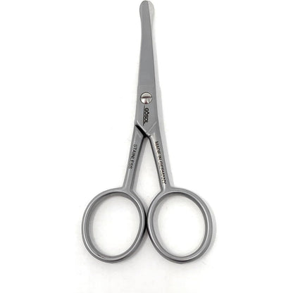 Solingen Nose & Ear Scissors - Stainless Steel Rounded Tip Scissors for Eyebrow, Nose Hair, Mustache and Beard