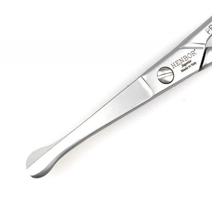 Henbor Professional Nose & Ear Scissors Premium Stainless Steel Rounded Tip Scissors for Eyebrow Nose Hair Mustache and Beard