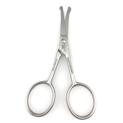 Henbor Professional Nose & Ear Scissors Premium Stainless Steel Rounded Tip Scissors for Eyebrow Nose Hair Mustache and Beard