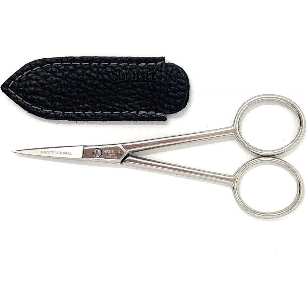 Henbor professional Mustache & Beard Scissors Nickel Plated Special Carbon Steel